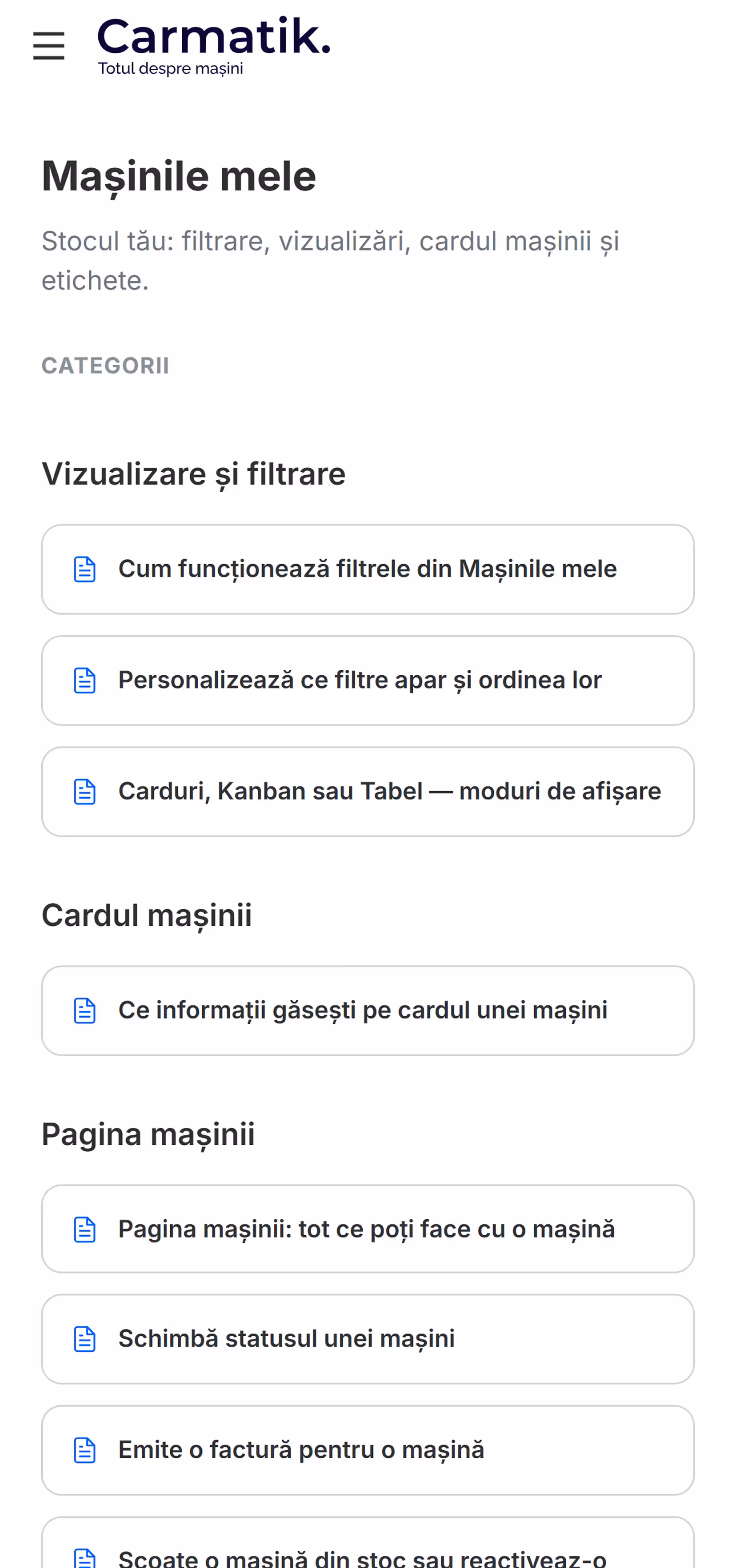 A help center category on mobile