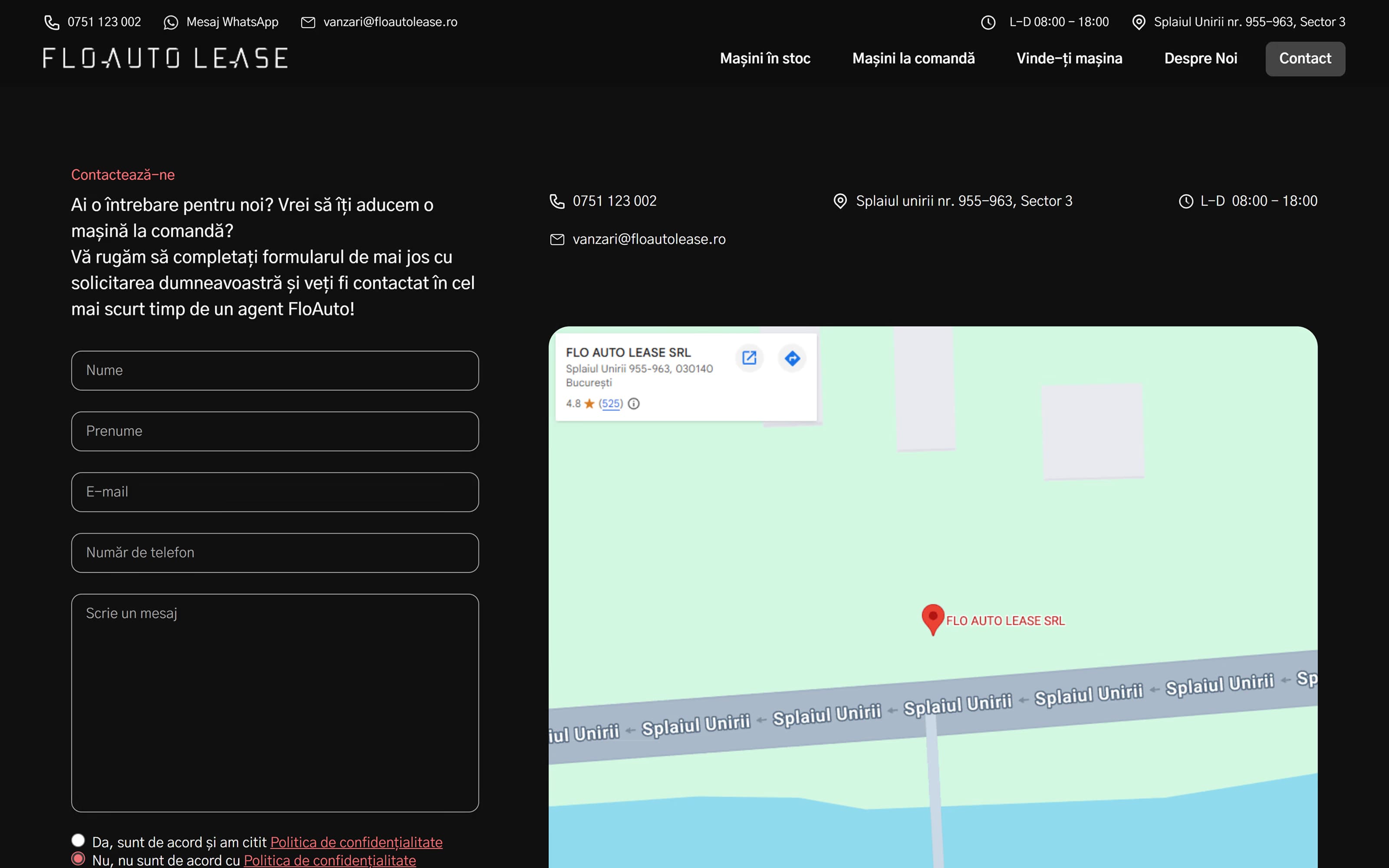 Contact page