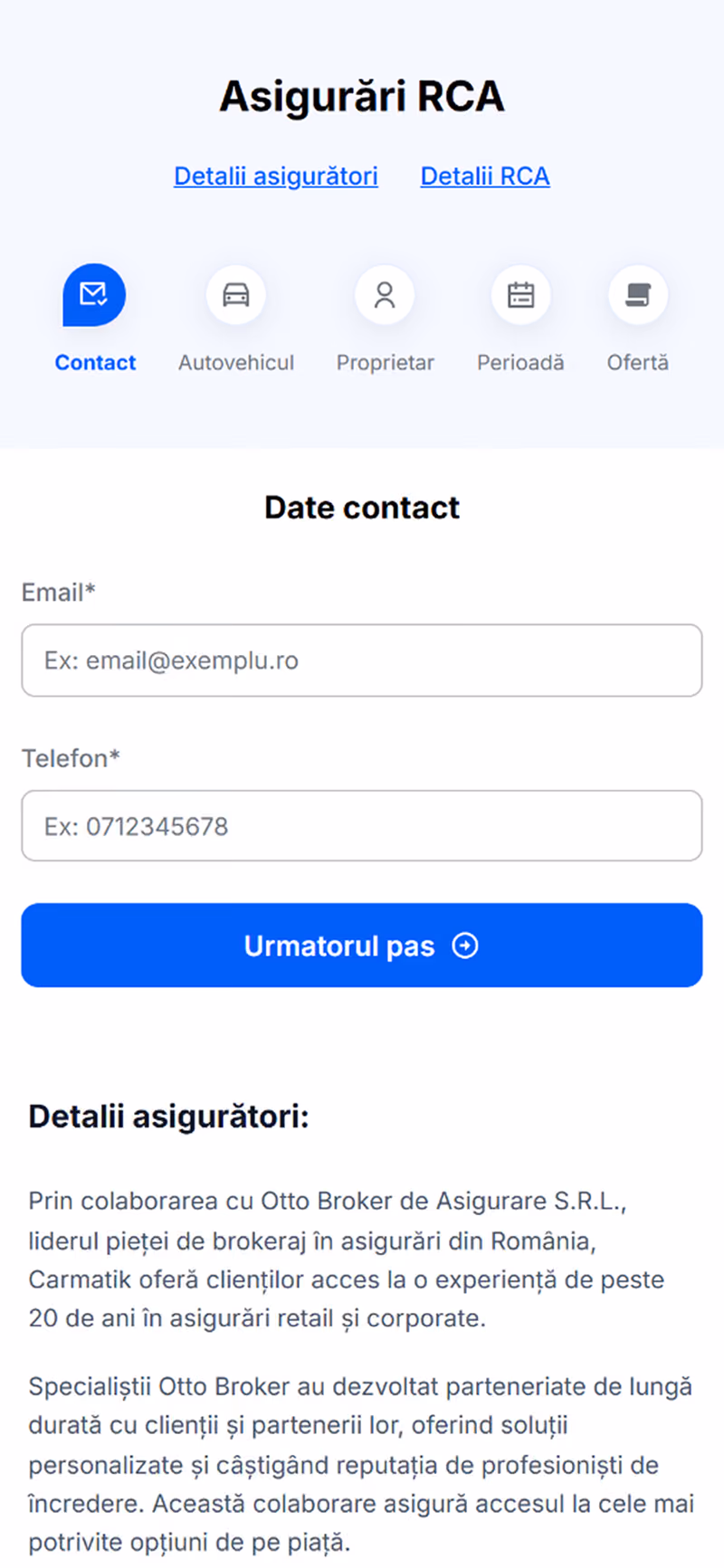 The guest contact step on mobile