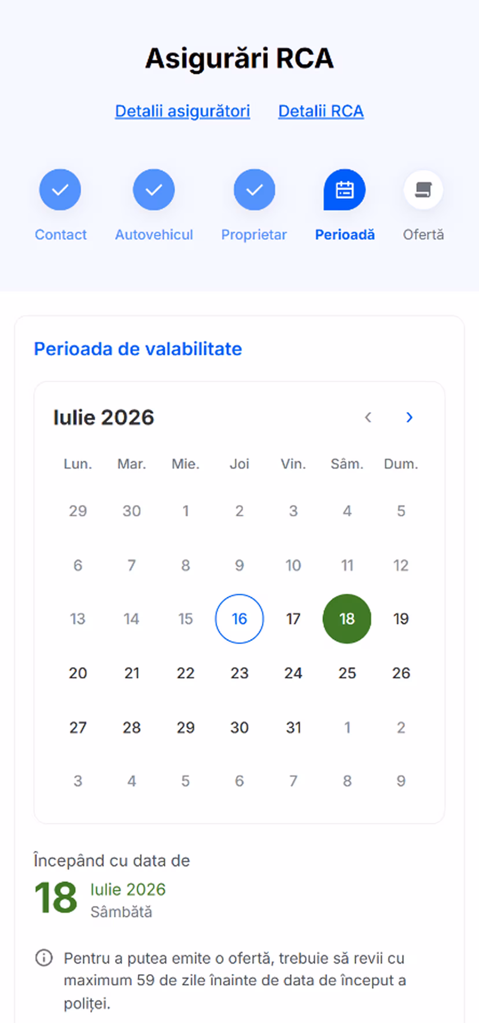 Step 3 date picker on mobile