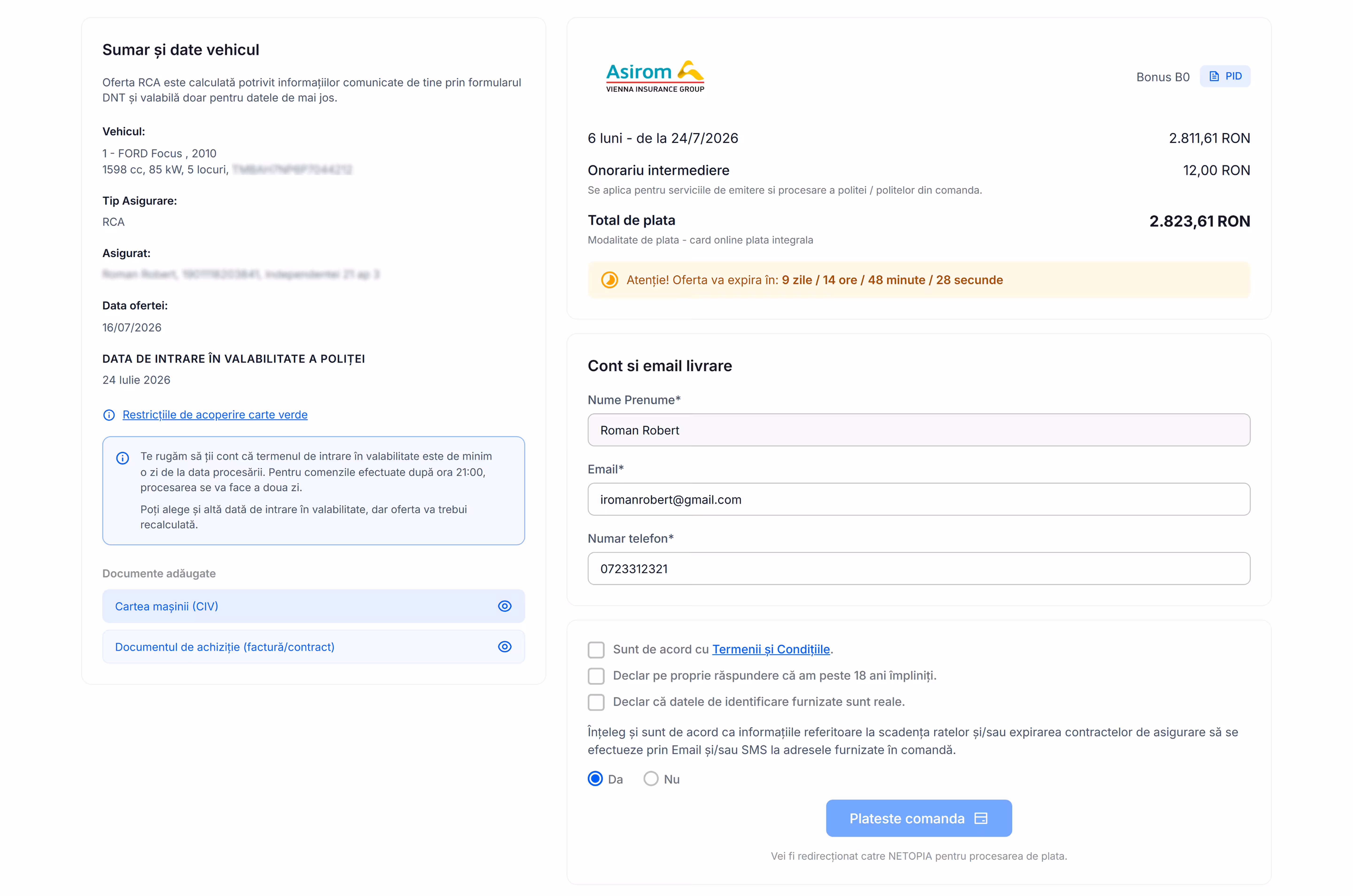 Step 5 summary & payment on desktop